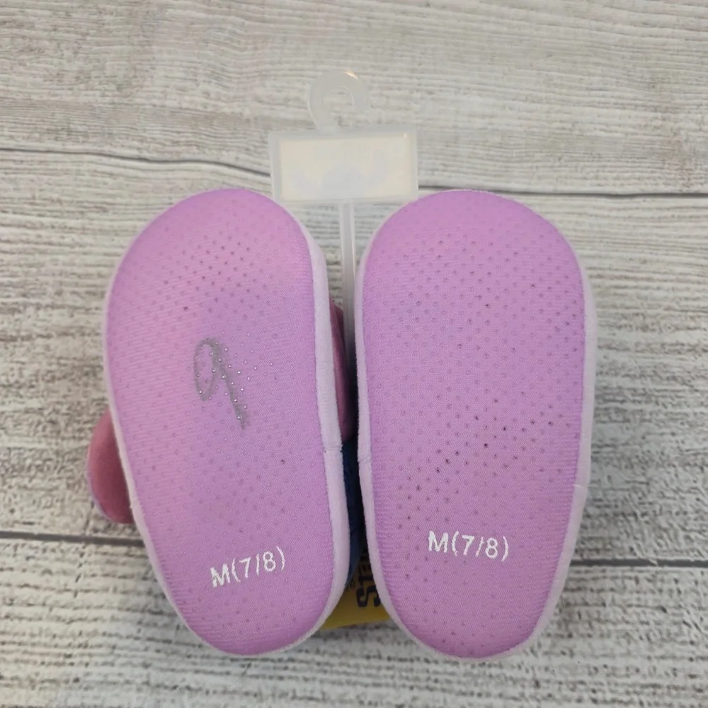 Disney Lilo and Stitch Pink and Blue Angel and Stitch Kids House Slippers